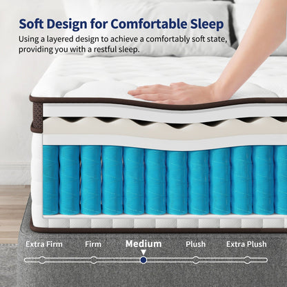 Materasso in memory foam ibrido 10 - Supporto medio-rigido con molle rinforzate per alleviare la pressione, certificato CertiPUR-US