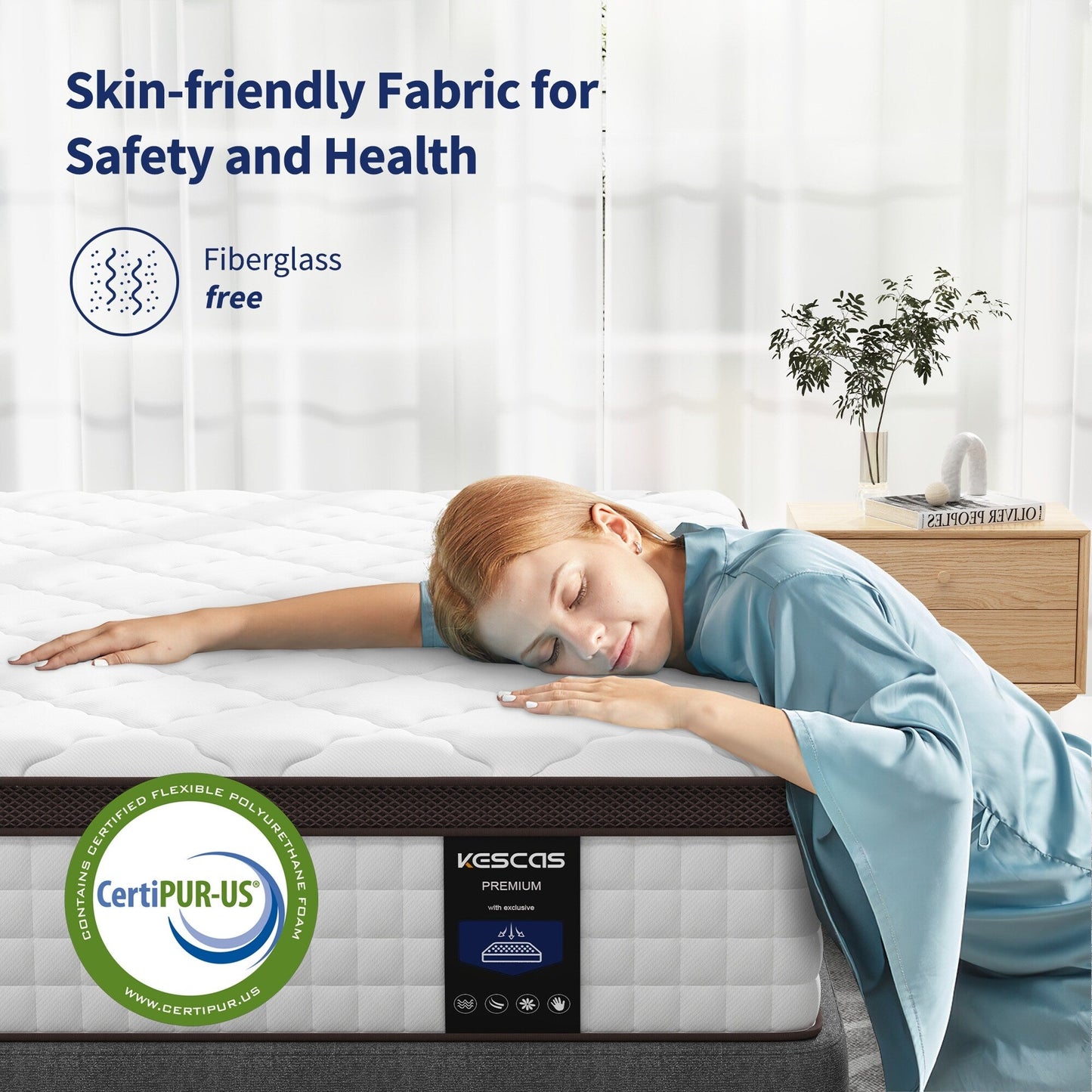 Materasso in memory foam ibrido 10 - Supporto medio-rigido con molle rinforzate per alleviare la pressione, certificato CertiPUR-US