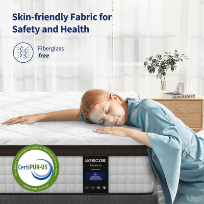 Materasso in memory foam ibrido 10 - Supporto medio-rigido con molle rinforzate per alleviare la pressione, certificato CertiPUR-US