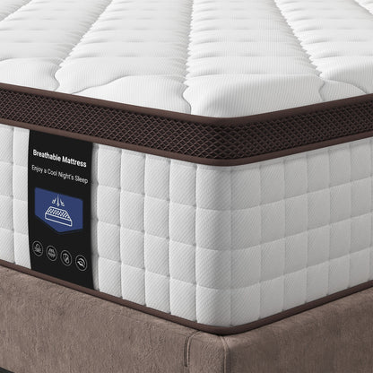 Materasso in memory foam ibrido 10 - Supporto medio-rigido con molle rinforzate per alleviare la pressione, certificato CertiPUR-US