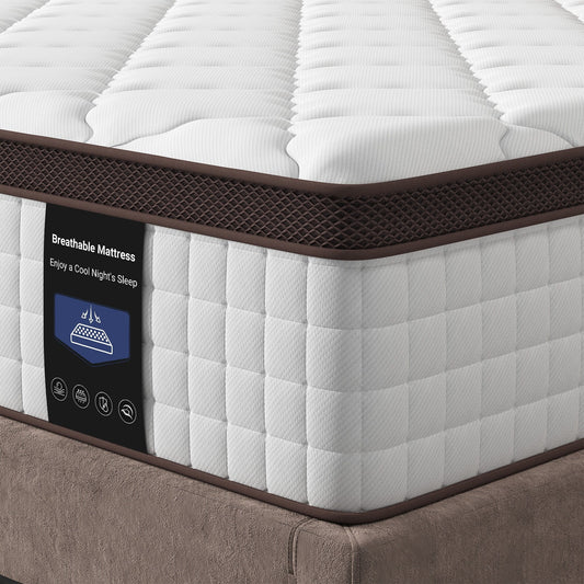 Materasso in memory foam ibrido 10 - Supporto medio-rigido con molle rinforzate per alleviare la pressione, certificato CertiPUR-US