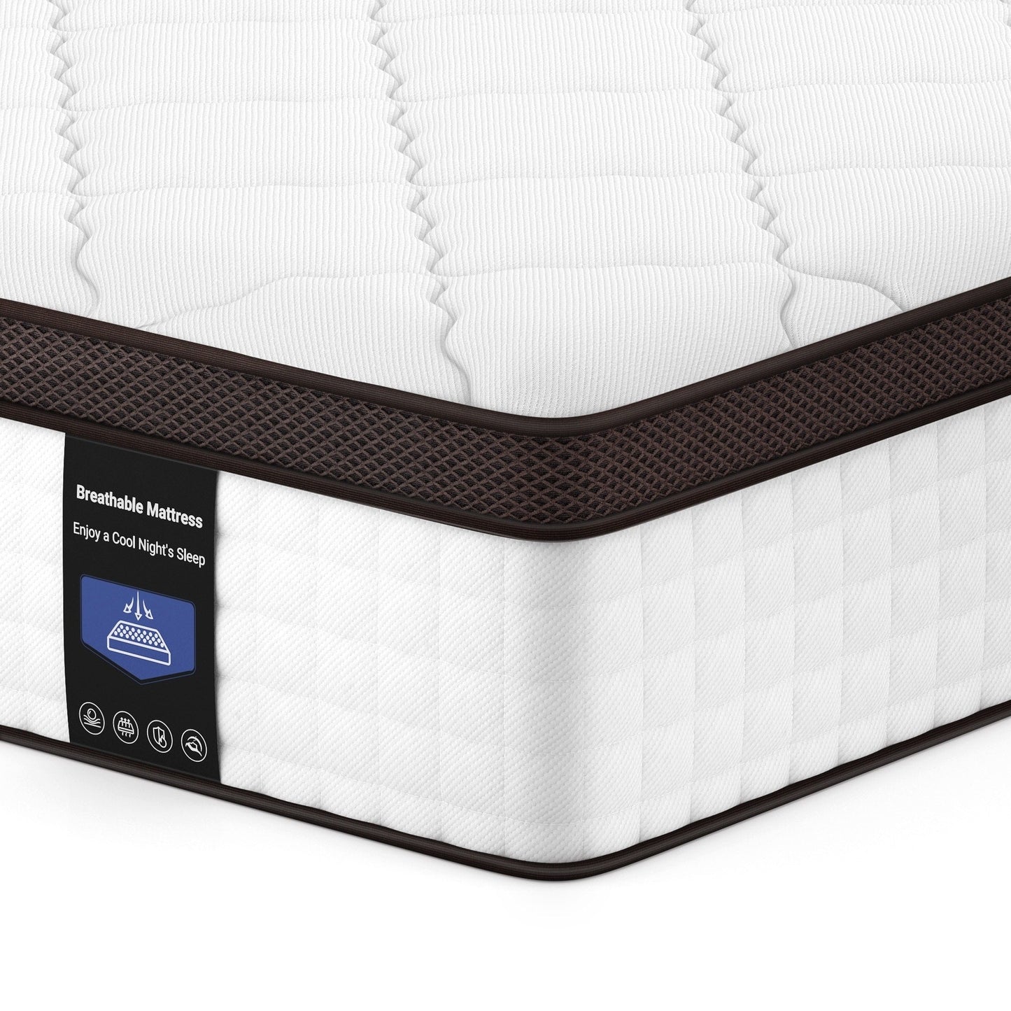 Materassi premium in memory foam e molle insacchettate da 10 pollici, materasso Eruo Top