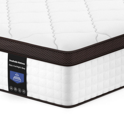 Materassi premium in memory foam e molle insacchettate da 10 pollici, materasso Eruo Top