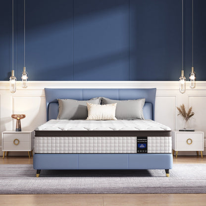 Materassi premium in memory foam e molle insacchettate da 10 pollici, materasso Eruo Top