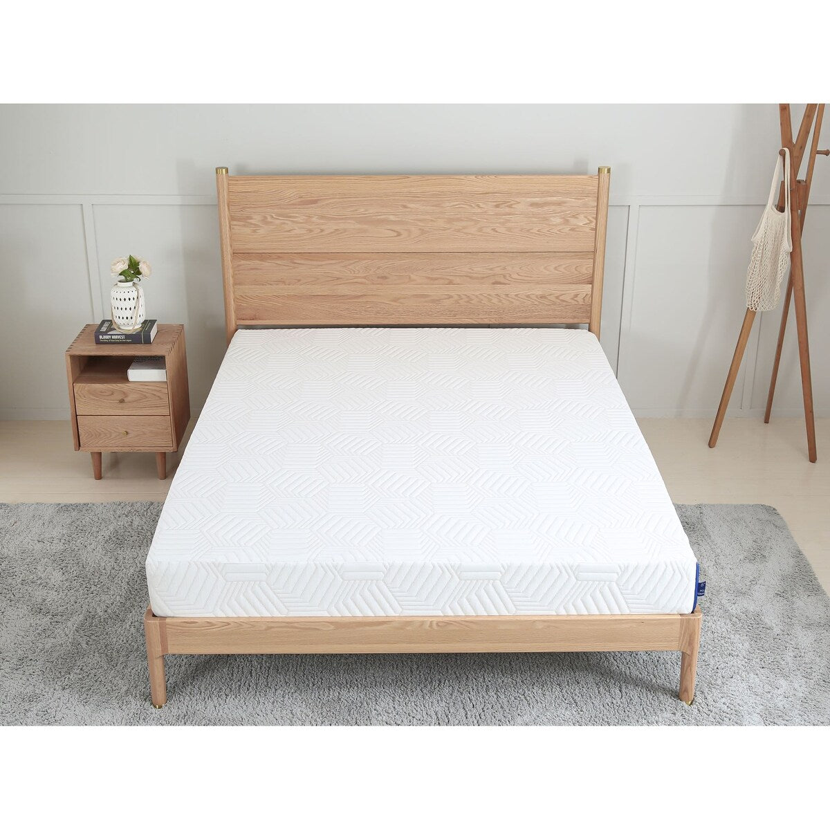 Materasso in memory foam Queen Gel da 10 pollici, bianco, infuso di tè verde e gel rinfrescante