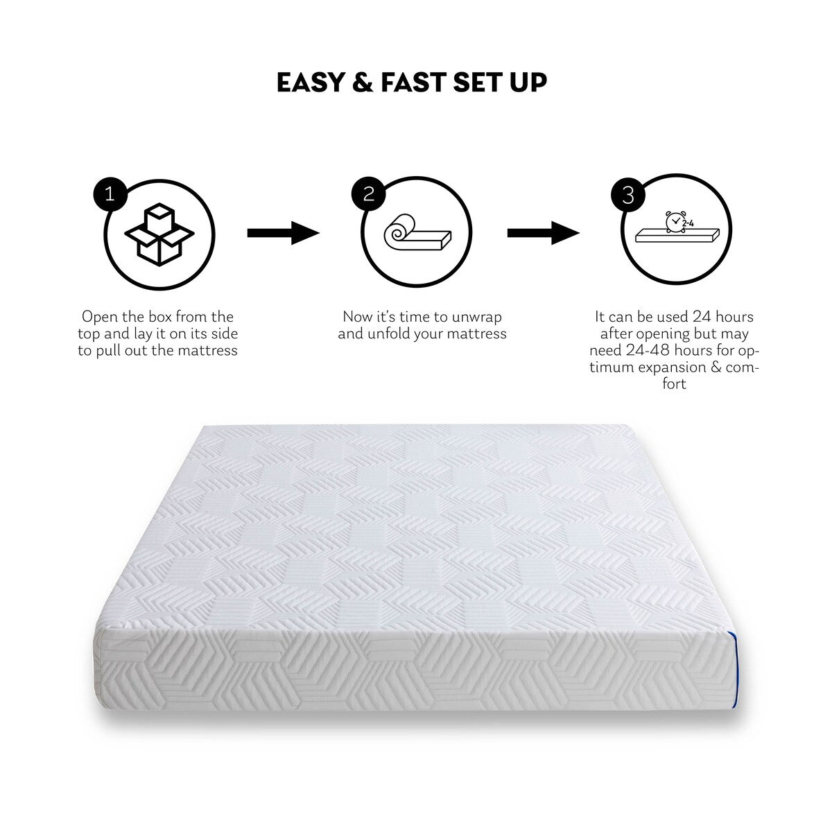 Materasso in memory foam Queen Gel da 10 pollici, bianco, infuso di tè verde e gel rinfrescante