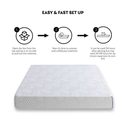 Materasso in memory foam Queen Gel da 10 pollici, bianco, infuso di tè verde e gel rinfrescante