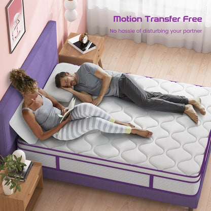 Materasso ibrido in memory foam da 10 pollici per letto singolo/matrimoniale/queen size, materasso Euro Top in una scatola