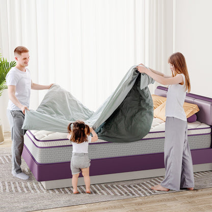 Materasso ibrido in memory foam da 10 pollici per letto singolo/matrimoniale/queen size, materasso Euro Top in una scatola