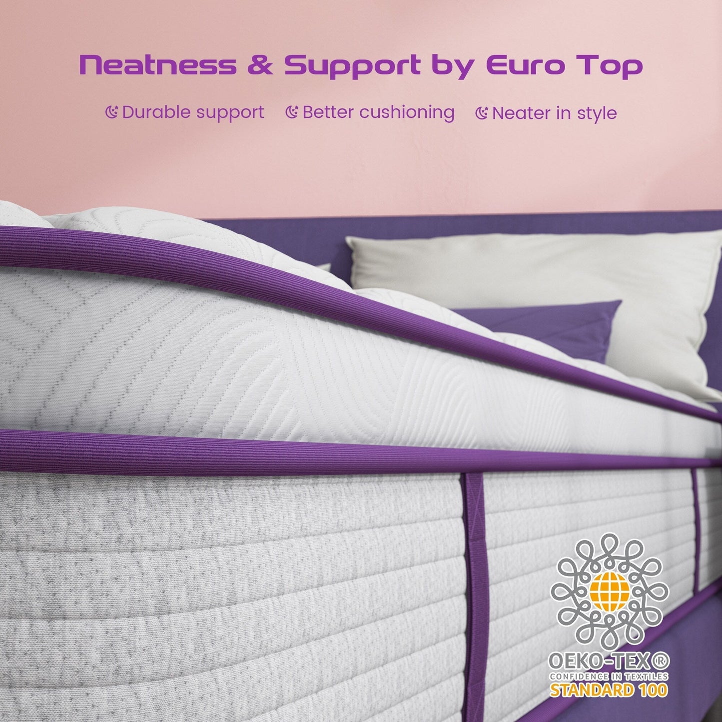 Materasso ibrido in memory foam da 10 pollici per letto singolo/matrimoniale/queen size, materasso Euro Top in una scatola