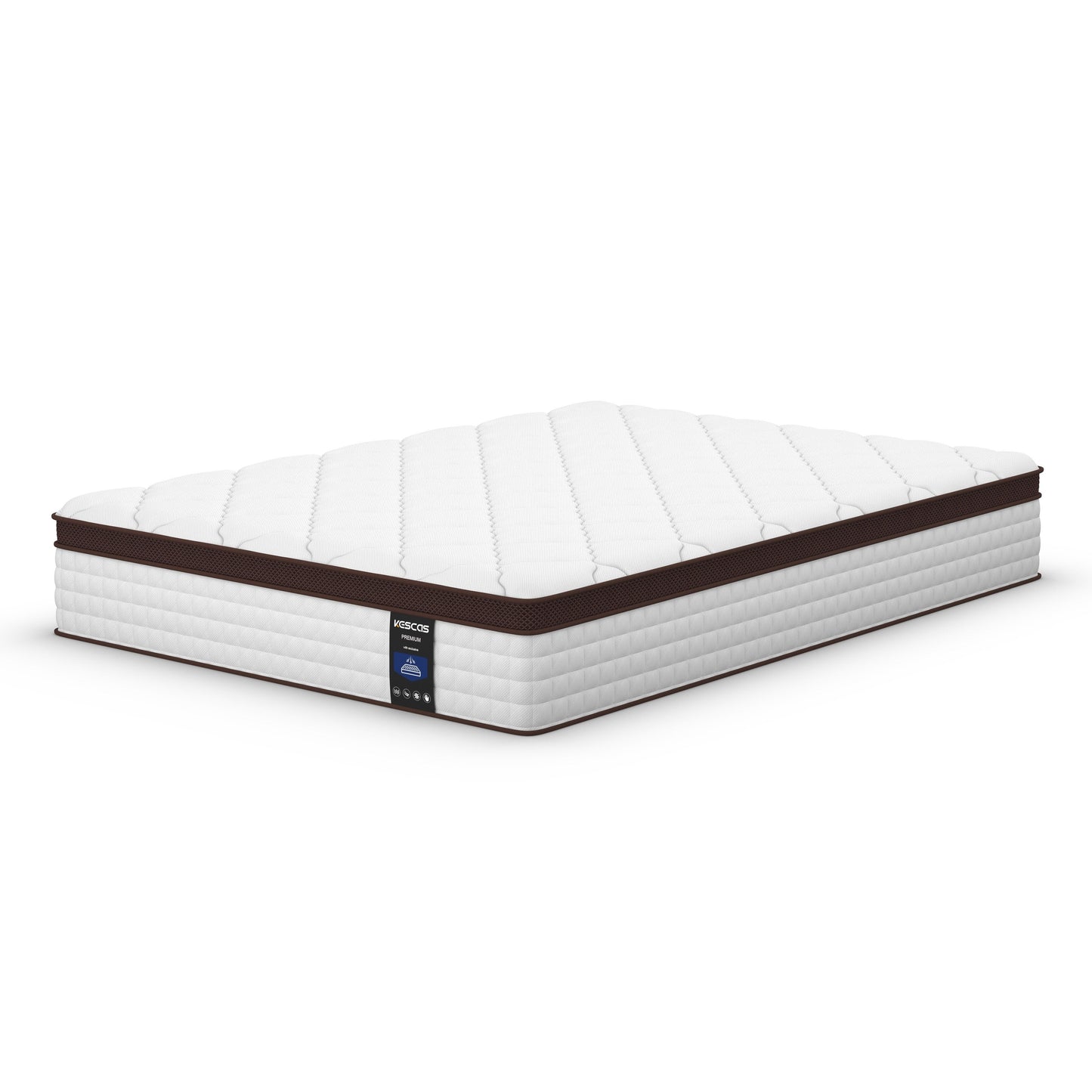 Materasso Pillow Top da 10 pollici per letto singolo/matrimoniale/queen size, materasso ibrido in memory foam e molle insacchettate