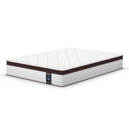 Materasso Pillow Top da 10 pollici per letto singolo/matrimoniale/queen size, materasso ibrido in memory foam e molle insacchettate