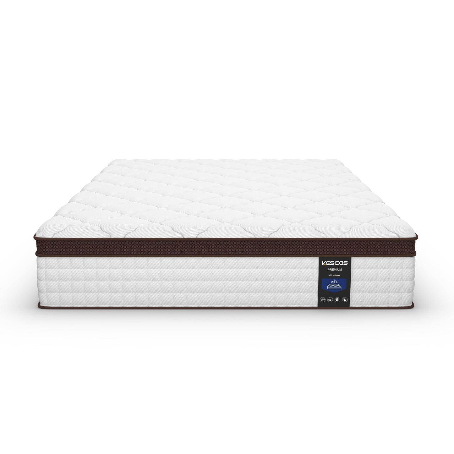 Materasso Pillow Top da 10 pollici per letto singolo/matrimoniale/queen size, materasso ibrido in memory foam e molle insacchettate