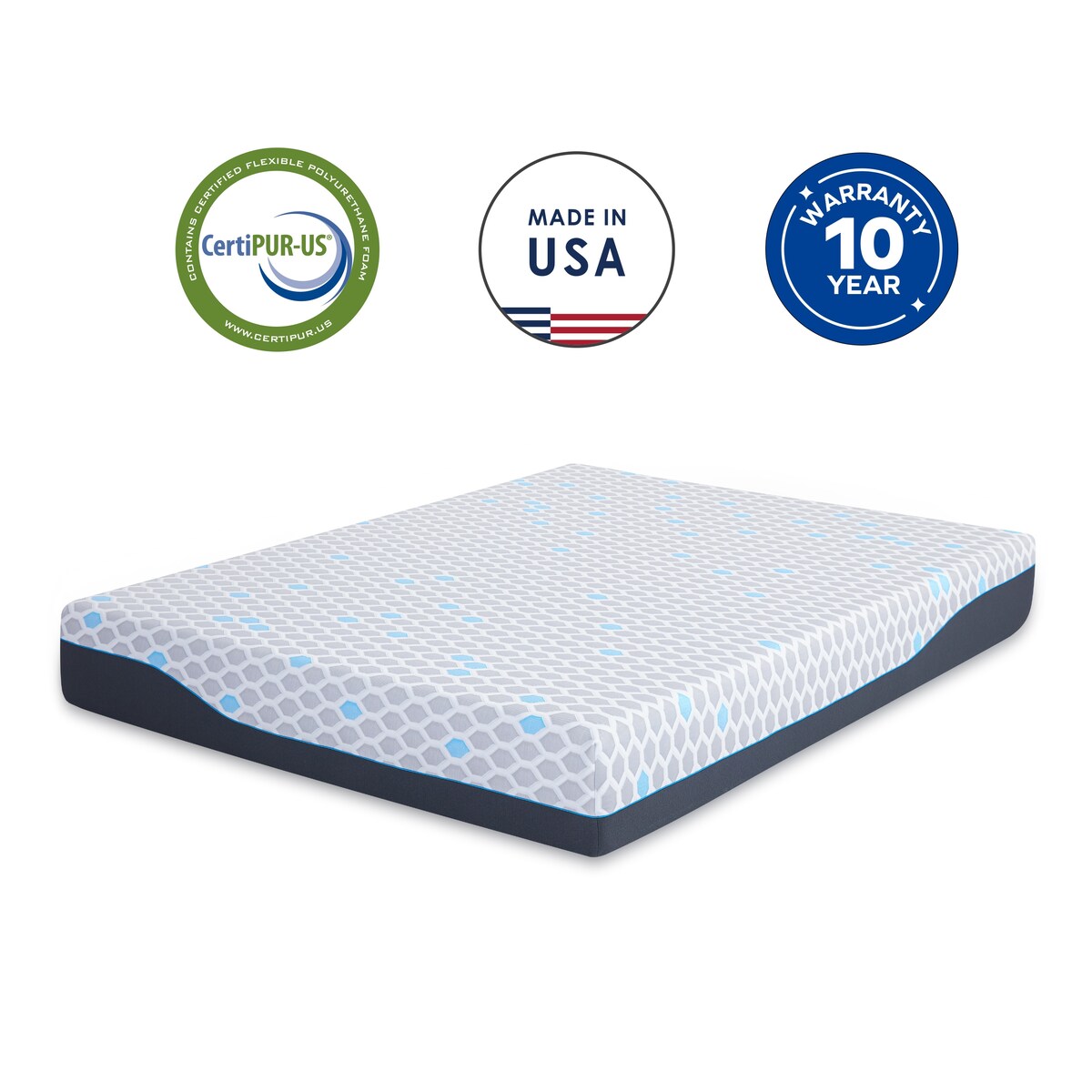 Materasso in memory foam da 10 pollici per letto singolo, materasso in una scatola, memory foam in gel con carbone di bambù, certificato CertiPUR-US