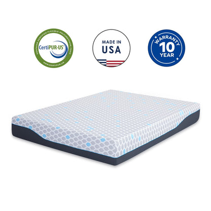 Materasso in memory foam da 10 pollici per letto singolo, materasso in una scatola, memory foam in gel con carbone di bambù, certificato CertiPUR-US
