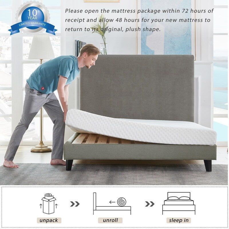 Materasso in memory foam gel da 10 pollici