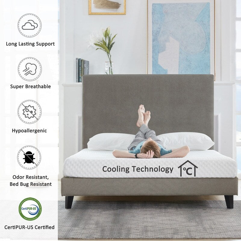 Materasso in memory foam gel da 10 pollici