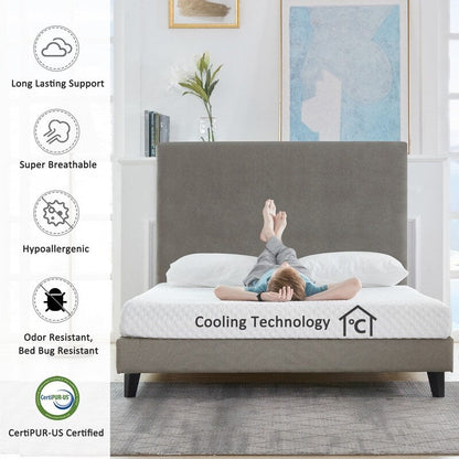 Materasso in memory foam gel da 10 pollici