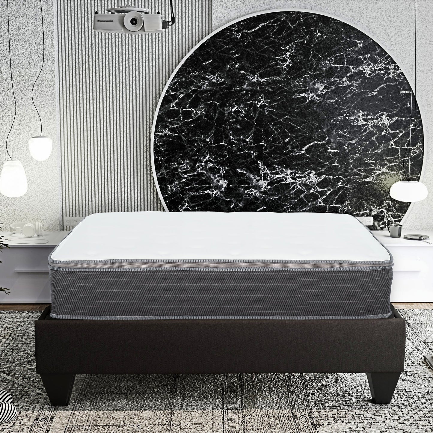 Materasso ibrido a molle insacchettate da 10 pollici in una scatola, materasso in memory foam in gel
