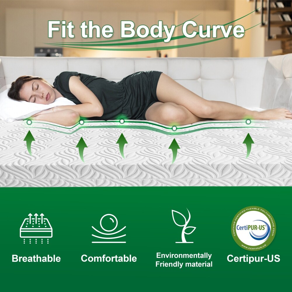 Materasso in memory foam bianco da 10 pollici in una scatola