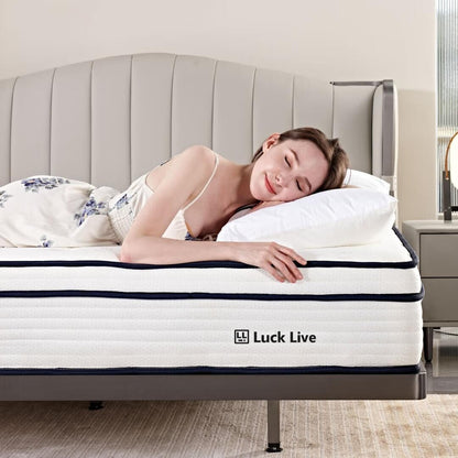 Materasso a molle insacchettate indipendenti in memory foam gel da 10 pollici in una scatola