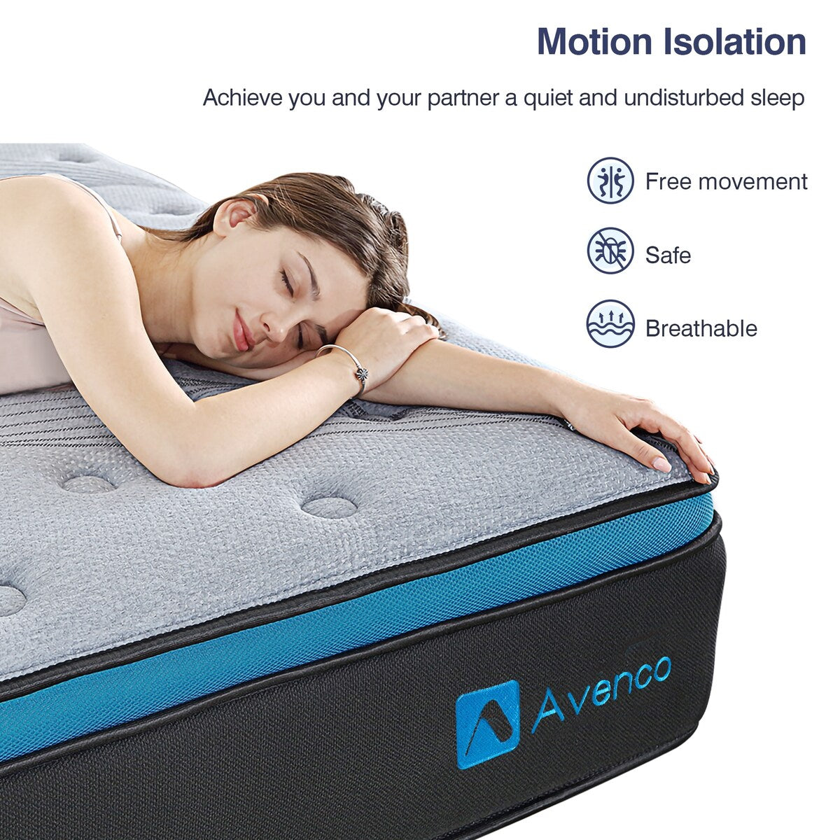 Materasso ibrido da 10 pollici a molle e memory foam in gel in una scatola