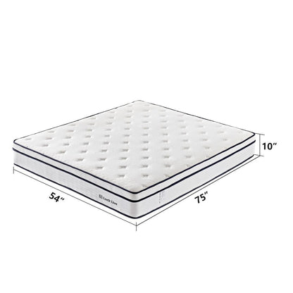 Materasso a molle insacchettate indipendenti in memory foam con parte superiore in gel Euro da 10 pollici di medie dimensioni, in una scatola