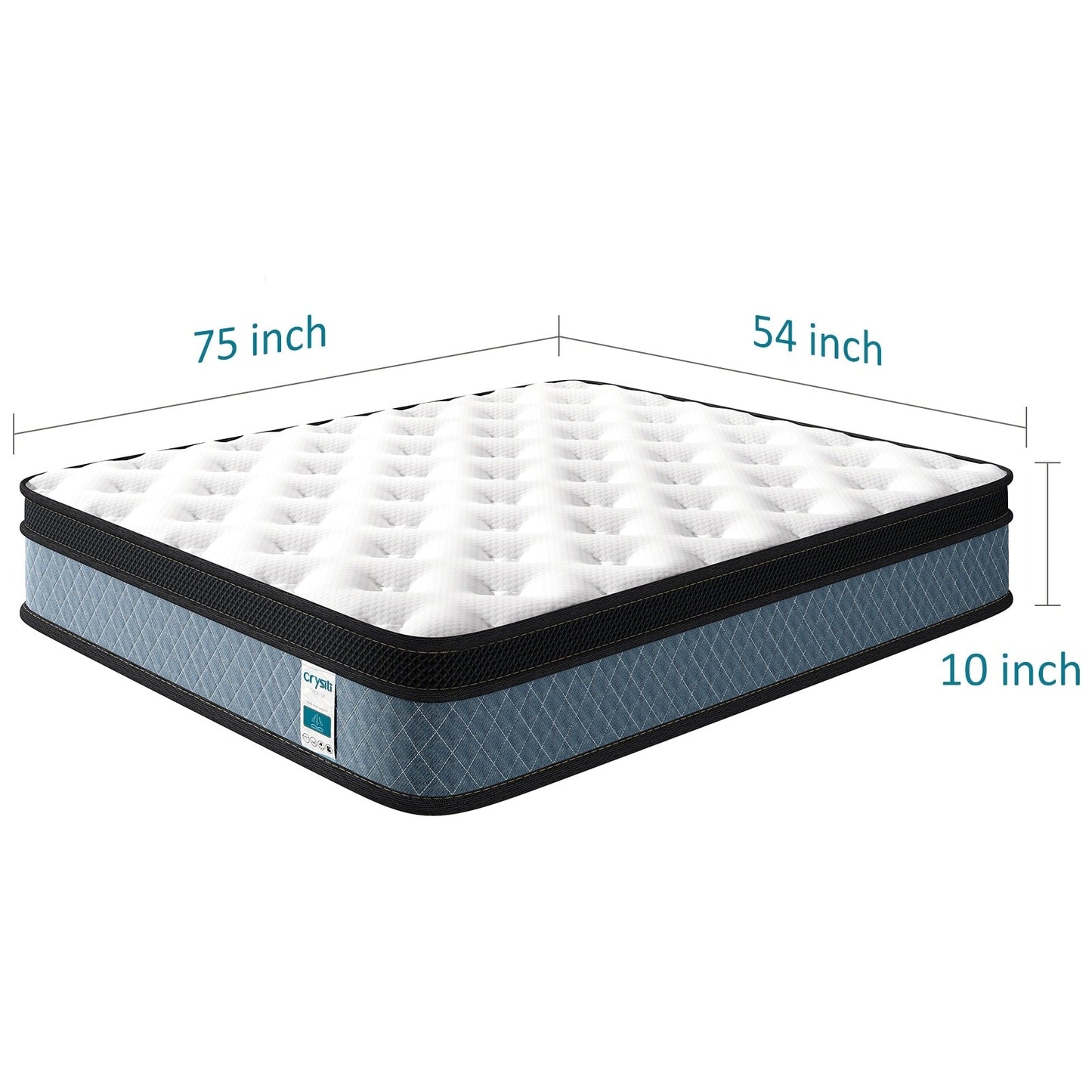 Materasso in memory foam da 10 pollici e molle insacchettate - Bianco