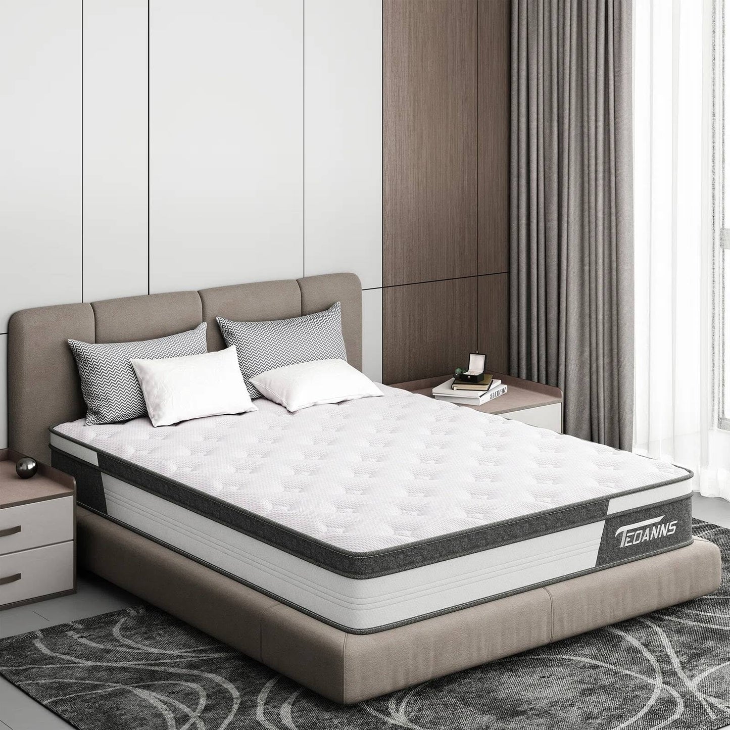Materasso ibrido in memory foam e molle interne da 10 pollici