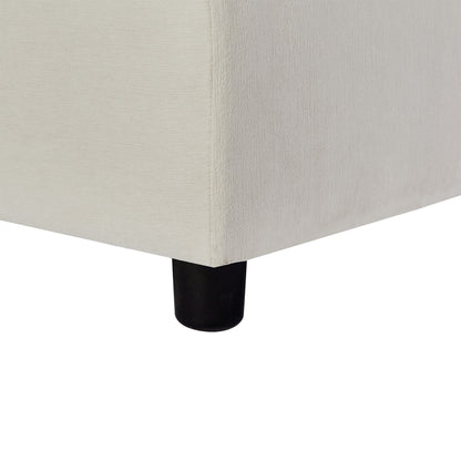 Divano componibile a L in poliestere da 102,4'' con poggiapiedi reversibile e gambe resistenti