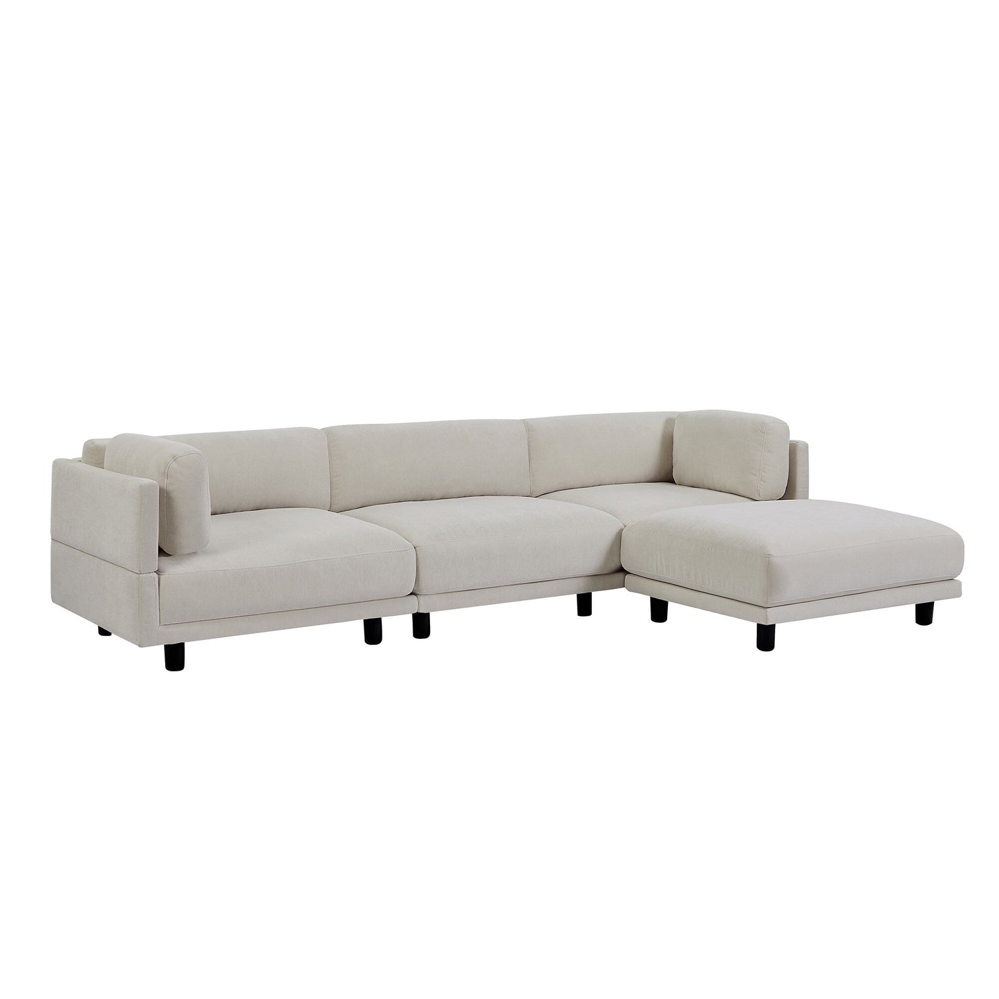 Divano componibile a L in poliestere da 102,4'' con poggiapiedi reversibile, cuscini spessi e gambe in plastica resistente