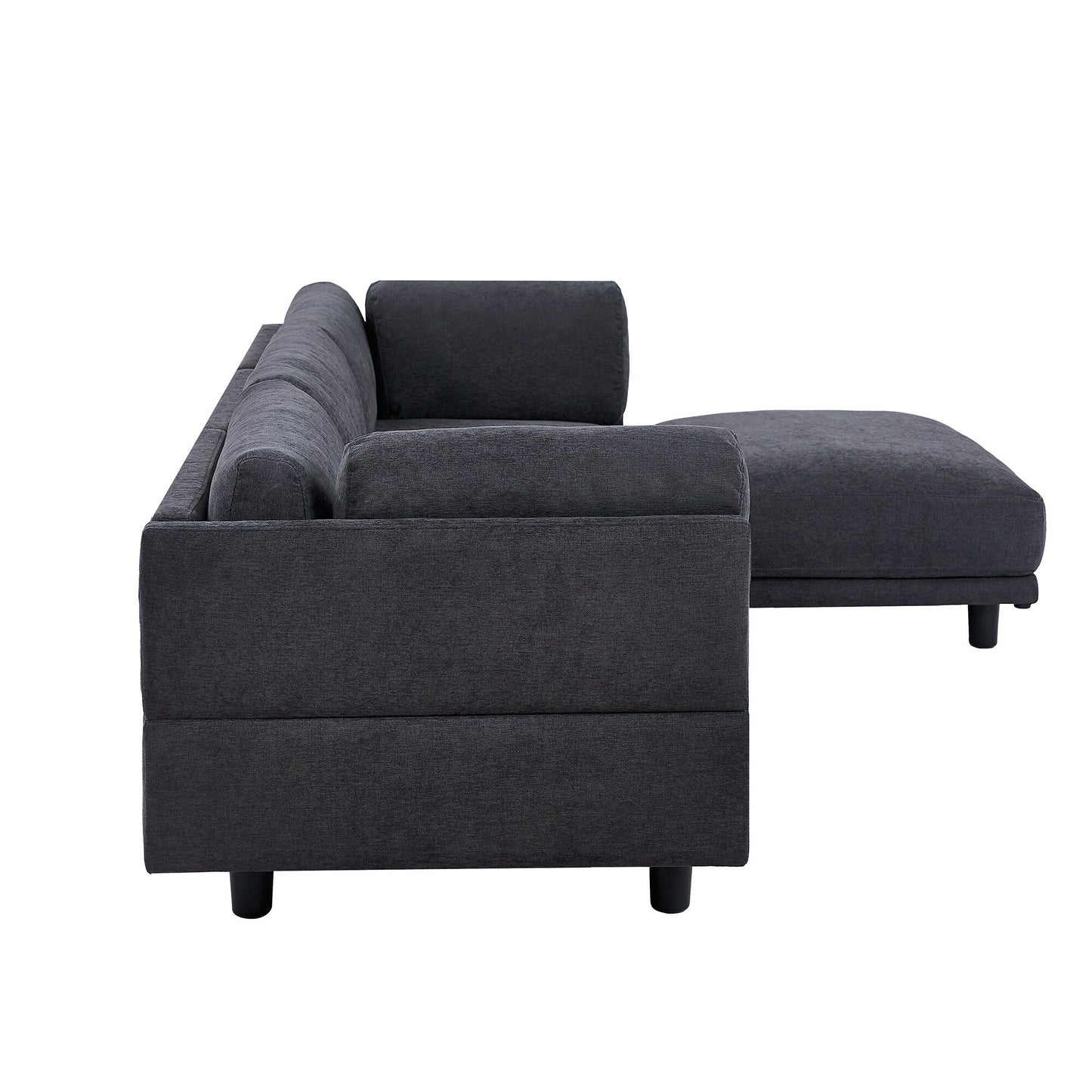 Divano componibile a L in poliestere da 102,4'' con poggiapiedi reversibile, cuscini spessi e gambe in plastica resistente