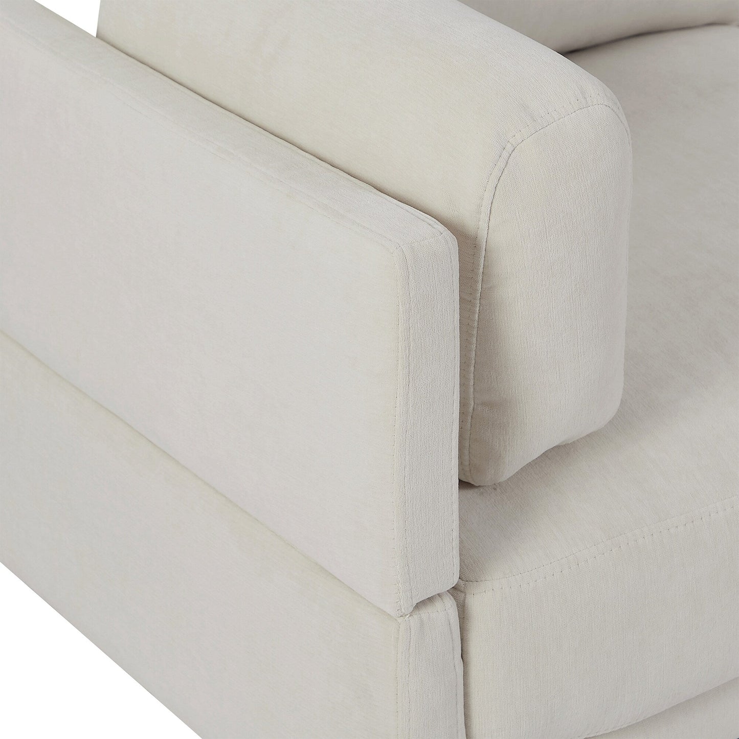 Divano componibile a L in poliestere da 102,4'' con pouf reversibile, cuscini morbidi e robusta base in plastica