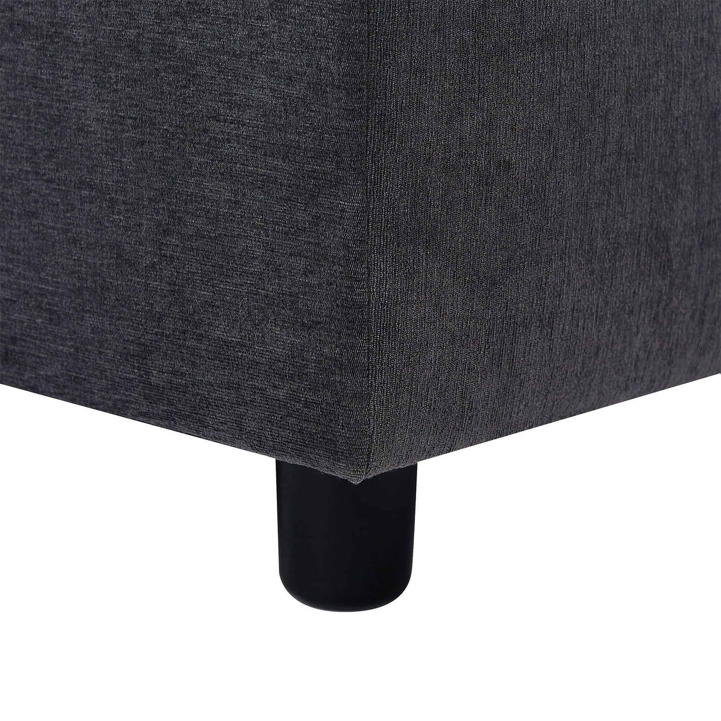 Divano componibile a L in poliestere da 102,4'' con pouf reversibile, cuscini morbidi e robusta base in plastica