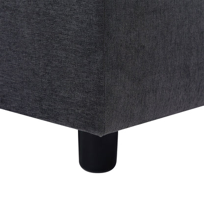 Divano componibile a L in poliestere da 102,4'' con pouf reversibile, cuscini morbidi e robusta base in plastica