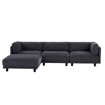 Divano a L in poliestere da 102,4'' con poggiapiedi reversibile