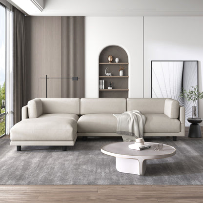 Divano a L in poliestere da 102,4'' con poggiapiedi reversibile