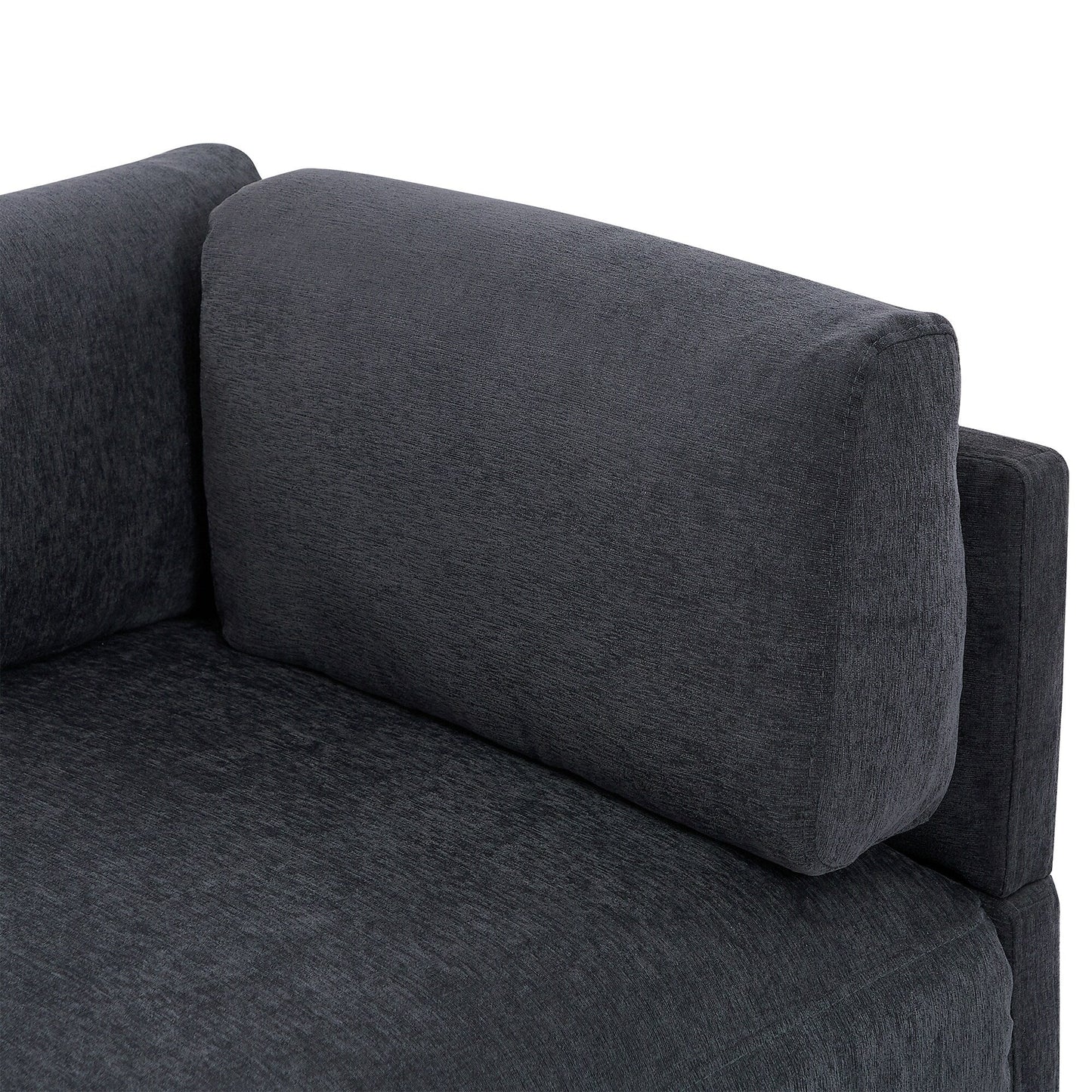 Divano a L in poliestere da 102,4'' con poggiapiedi reversibile
