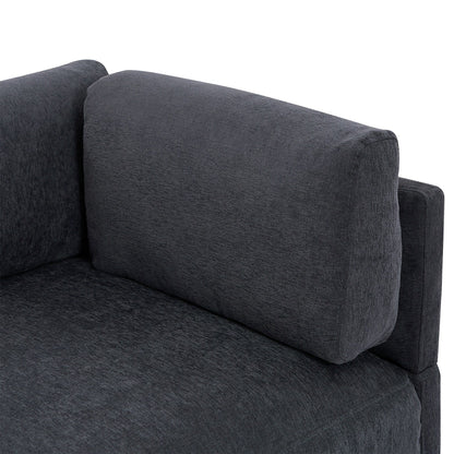 Divano a L in poliestere da 102,4'' con poggiapiedi reversibile
