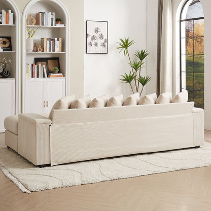 Divano a L in velluto a coste oversize da 104 pollici con chaise longue