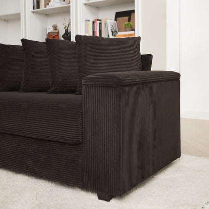 Divano a L in velluto a coste oversize da 104 pollici con chaise longue