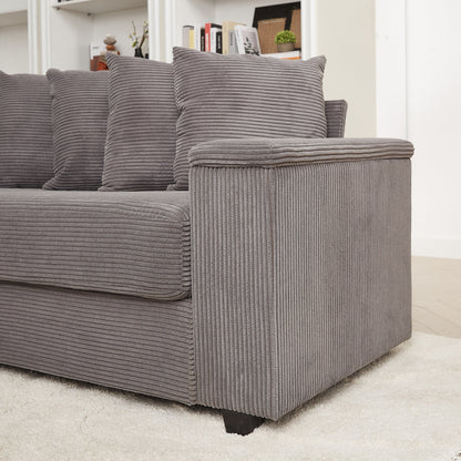 Divano a L in velluto a coste oversize da 104 pollici con chaise longue