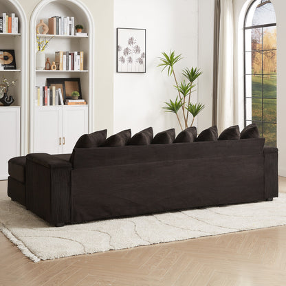 Divano a L in velluto a coste oversize da 104 pollici con chaise longue
