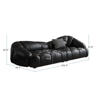 Divano imbottito in pelle 104.3 - 104.3 x 45.3