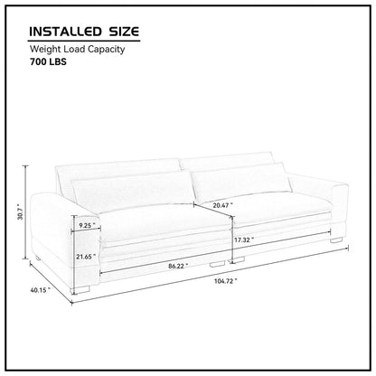 Divano Mid-Century da 104,72''