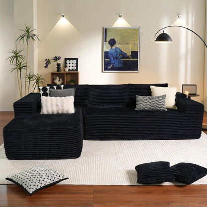 Divano componibile a forma di L 104 - Divano modulare con seduta profonda per soggiorno e camera da letto, senza montaggio