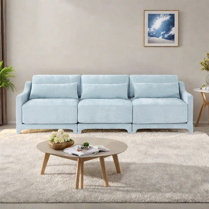 Divano 105.9 Chenille 4 posti con base ergonomica in legno, spugna ad alta resilienza per soggiorno