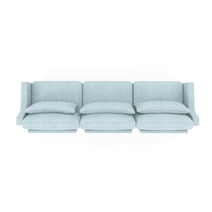 Divano 105.9 Chenille 4 posti con base ergonomica in legno, spugna ad alta resilienza per soggiorno
