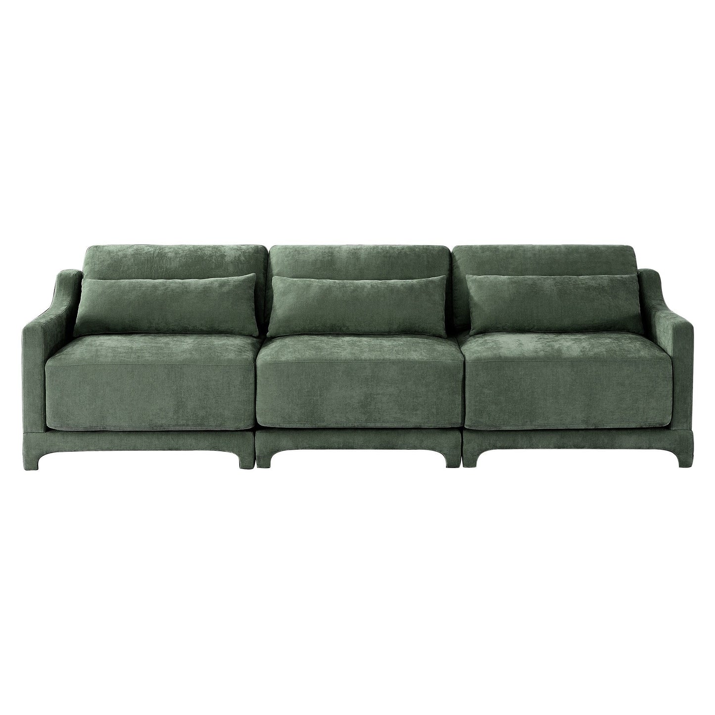 Divano 105.9 Chenille 4 posti con base ergonomica in legno, spugna ad alta resilienza per soggiorno