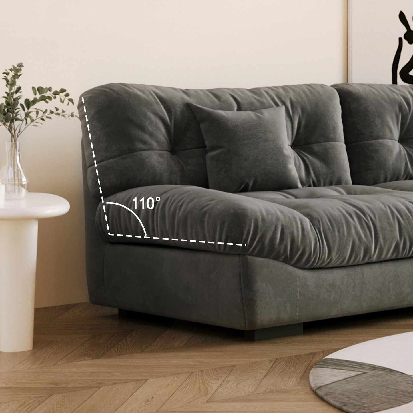Divano a due posti Minimalism Cloud da 105'' con due cuscini